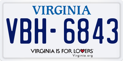 VA license plate VBH6843