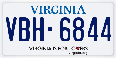 VA license plate VBH6844