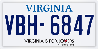 VA license plate VBH6847
