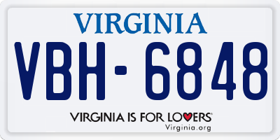 VA license plate VBH6848