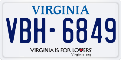 VA license plate VBH6849