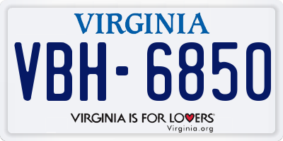 VA license plate VBH6850