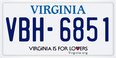 VA license plate VBH6851