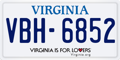 VA license plate VBH6852