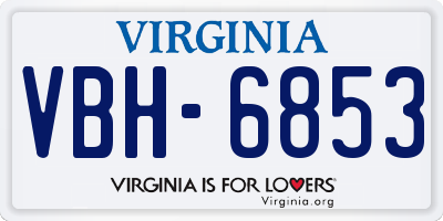 VA license plate VBH6853