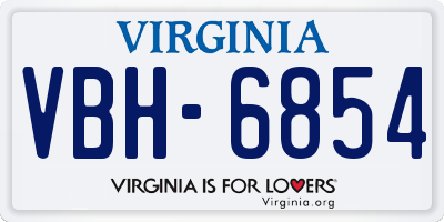 VA license plate VBH6854