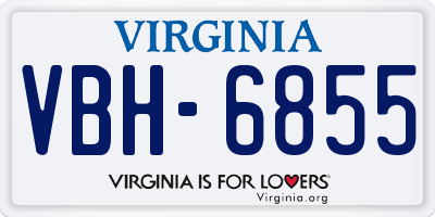 VA license plate VBH6855
