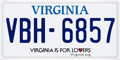 VA license plate VBH6857