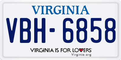 VA license plate VBH6858