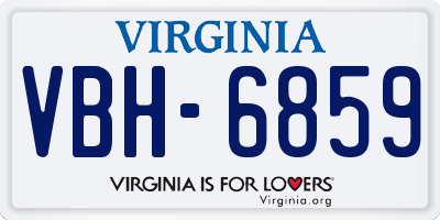 VA license plate VBH6859