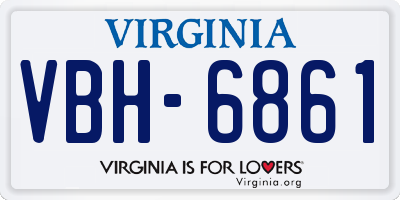 VA license plate VBH6861