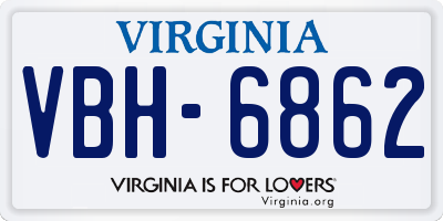 VA license plate VBH6862