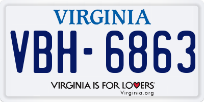 VA license plate VBH6863