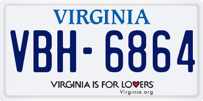 VA license plate VBH6864