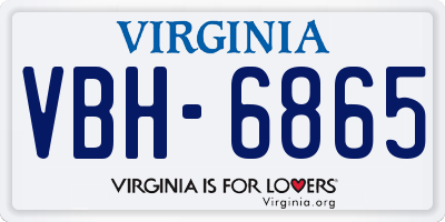 VA license plate VBH6865