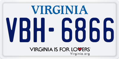 VA license plate VBH6866