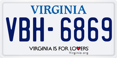 VA license plate VBH6869