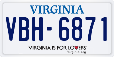 VA license plate VBH6871