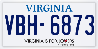 VA license plate VBH6873