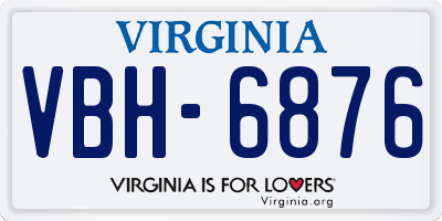 VA license plate VBH6876