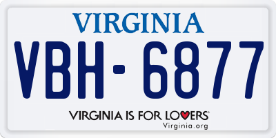 VA license plate VBH6877