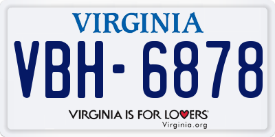 VA license plate VBH6878