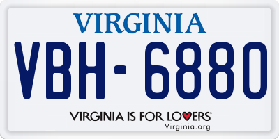VA license plate VBH6880