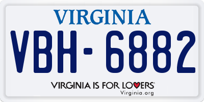 VA license plate VBH6882