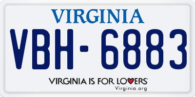 VA license plate VBH6883