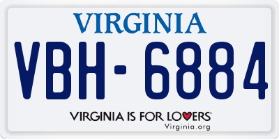 VA license plate VBH6884