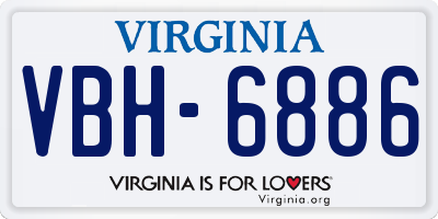 VA license plate VBH6886
