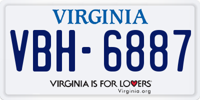 VA license plate VBH6887