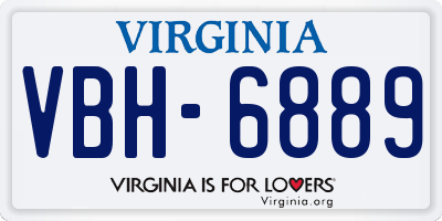 VA license plate VBH6889