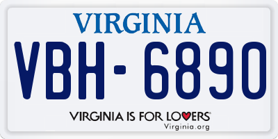 VA license plate VBH6890