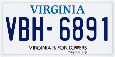 VA license plate VBH6891