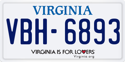 VA license plate VBH6893