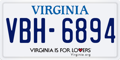 VA license plate VBH6894