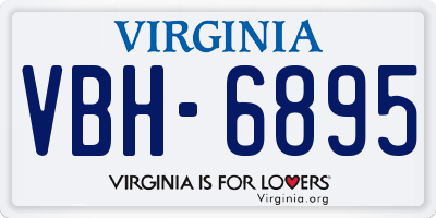 VA license plate VBH6895