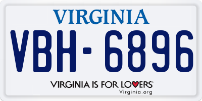 VA license plate VBH6896