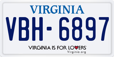 VA license plate VBH6897