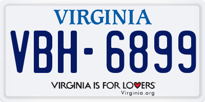 VA license plate VBH6899