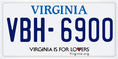 VA license plate VBH6900
