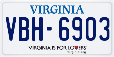 VA license plate VBH6903