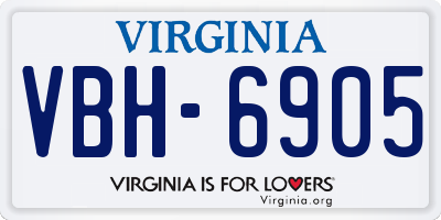VA license plate VBH6905