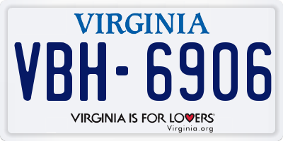 VA license plate VBH6906