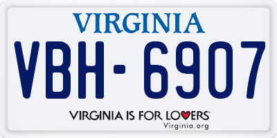 VA license plate VBH6907