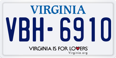 VA license plate VBH6910