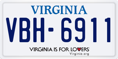 VA license plate VBH6911
