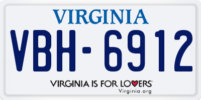 VA license plate VBH6912