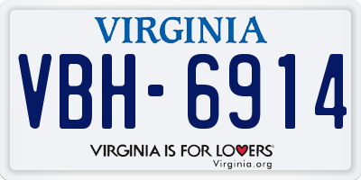 VA license plate VBH6914